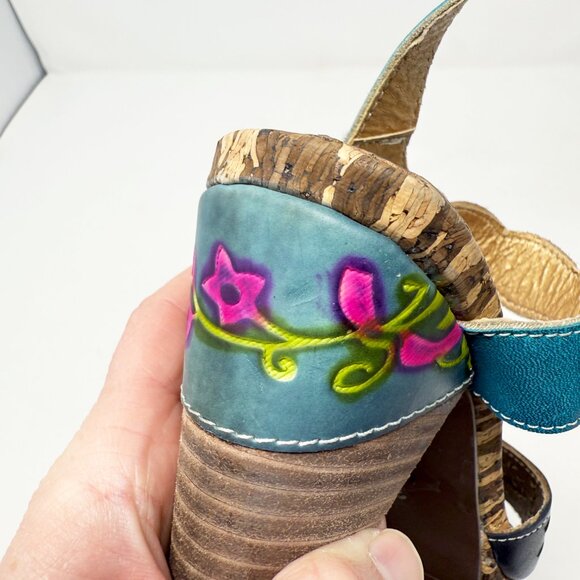 Spring Step Multicolor Leather High Heel Sandals Women's EU Size 39/US Size 8.5 - Picture 9 of 10